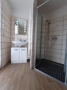 Koupelna v ubytování Ferienhaus Emelie Geiseltalsee