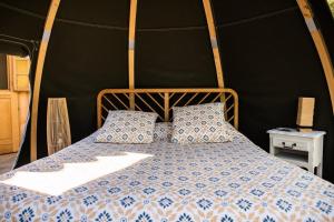 Posteľ alebo postele v izbe v ubytovaní Bulles d'Olive Provence - Piscine & Jacuzzi avec vue