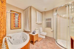a bathroom with a tub and a toilet and a shower at Apartamento la Laurel by Clabao in Logroño