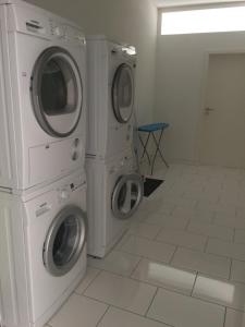 2 lavadoras y una lavadora y secadora en una habitación en Los Lorentes Residences Bulle - Hine Adon, en Bulle