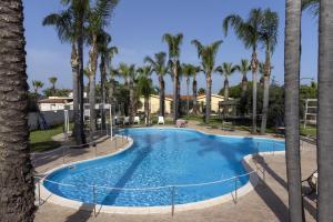 a large swimming pool with palm trees in a resort at Oasi lamia - 3 in Mazara del Vallo