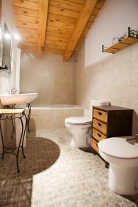 a bathroom with a toilet and a sink at El Molino de la Hiedra in Albeta