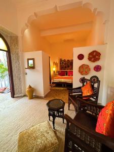 Posezení v ubytování Les Terrasses d'Essaouira - Yoga Studio