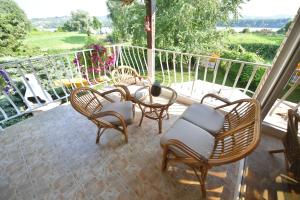 A balcony or terrace at Danube River house