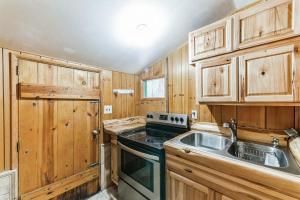 Köök või kööginurk majutusasutuses Root-Stone Lodge cabin