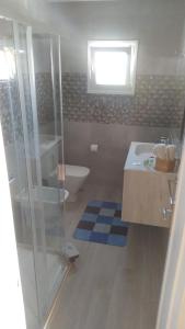 a bathroom with a shower and a toilet and a sink at Esmeralda Callao Salvaje in Callao Salvaje