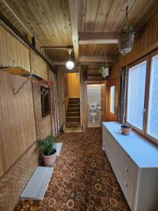 Camera dotata di bagno con lavandino e servizi igienici. di Chalet Aargovia South a Wengen