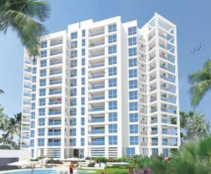 a rendering of a large white apartment building at Playa Blanca Beach front Condo in Río Hato
