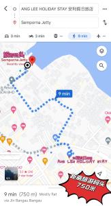 uma imagem de um mapa do metro de Akisek hyogo em Ang Lee Holiday Stay em Semporna