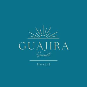 a logo for a summer resort with a sunburst at Guajira Sunset Hostal in Ríohacha