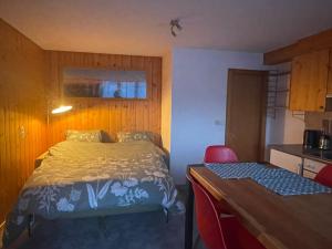 Postel nebo postele na pokoji v ubytování Petit studio à Lourtier