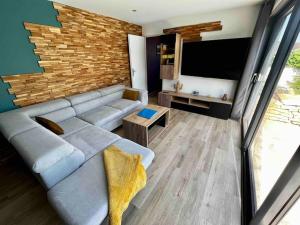 TV a/nebo společenská místnost v ubytování Loft vu sur Pommard