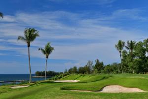 a view of a golf course with palm trees at The Empire Brunei in Bandar Seri Begawan
