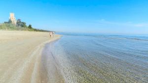 een persoon die op een strand bij het water loopt bij B&B MELISSA in Silvi Marina