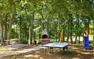 a ping pong table and swing set in a park at Gorgeous Home In Labin With Wifi in Mali Turini