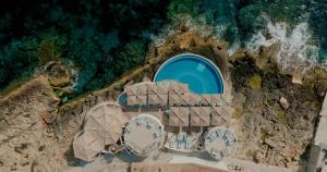 an aerial view of a building on the beach at 1926 Le Soleil Hotel & Spa in Sliema