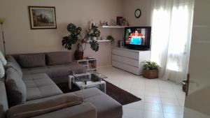 a living room with a couch and a tv at Apartments House Marija in Vrbanj