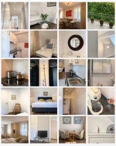 a collage of photos of a hotel room at Privatzimmervermietung in Salzburg