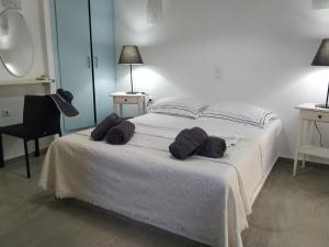 Un pat sau paturi într-o cameră la Avlomonasbeach
