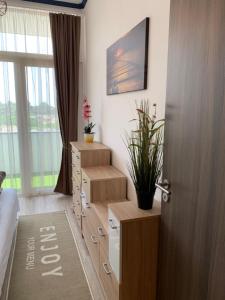 TV a/nebo společenská místnost v ubytování Cruiser Apartmanok Siófok By BLTN