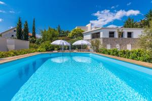 a swimming pool in front of a house at Kuća za odmor Villa Seahorse in Pinezici