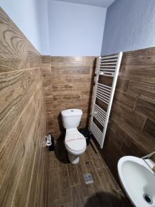 a bathroom with a toilet and a sink at Maria's House in Zagora