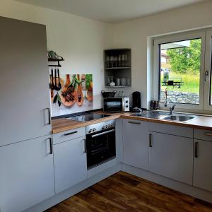 Kuchyň nebo kuchyňský kout v ubytování Ferienwohnung Am Hochfeld