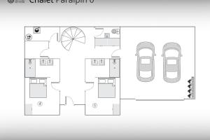 a floor plan of a house with a car at Chalet Paralpin - OVO Network in Manigod