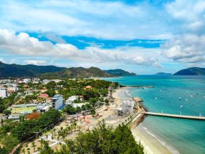 a view of a beach and the ocean at Havana Con Dao Hotel in Con Dao