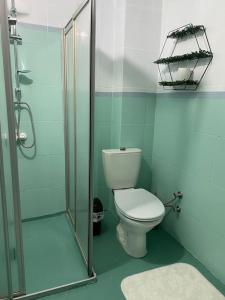 łazienka z toaletą i prysznicem w obiekcie Merkezde 2+1 Geniş Daire w mieście Çanakkale
