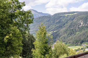 vista su una valle con alberi e montagne di Lindenhof Apt 1 a Vandoies