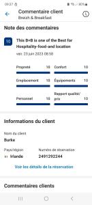 a screenshot of a cell phone screen with a list of commands at Breizh & Breakfast in Rosporden
