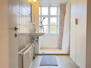 a bathroom with a sink and a window at Copenhagen 2 Bedroom Apartment in Copenhagen