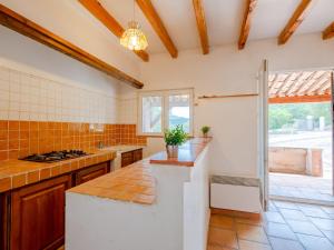 eine Küche mit einer Spüle und einem Herd Top-Backofen in der Unterkunft Apartment Domaine de Rochebrune-4 by Interhome in Roquebrune-sur-Argens