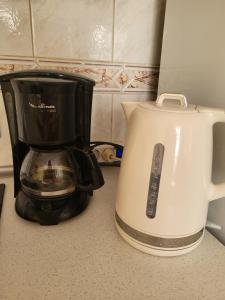 a coffee maker and a coffee pot on a counter at Studio with garden in Arona