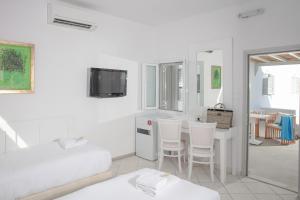 TV a/nebo společenská místnost v ubytování CORFOSTAR ROOMS