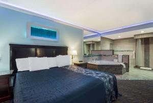 een hotelkamer met een bed en een bad bij Rodeway Inn in Philadelphia