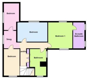 a floor plan of a house at Llys Onnen - North Wales Holiday Cottage in Mold