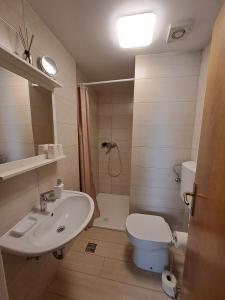 a bathroom with a sink and a toilet at Apartments Pr'Krštano in Kranjska Gora +13 photos