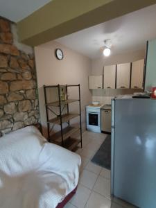 Il comprend une petite cuisine équipée d'un réfrigérateur et d'une cuisinière. dans l'établissement Kuća za odmor Grupković, à Ploče
