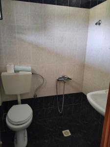 a bathroom with a toilet and a sink at Vigla House in Sykia Chalkidikis