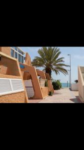 vistas a un edificio con palmeras y al océano en Escapada a Vera, en Vera