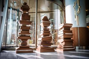 a stack of books in front of a store at JW Marriott Absheron Baku Hotel in Baku