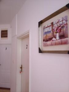 a picture hanging on a wall next to a door at Apartmani SAMB Igalo in Herceg-Novi