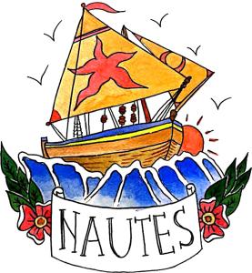 a drawing of a sail boat with the words natures at Appartamento Nautes in San Benedetto del Tronto