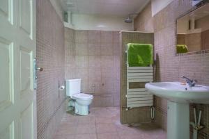 bagno con servizi igienici e lavandino di Sétif : Studio sécurisé jour et nuit bien placé a Sétif