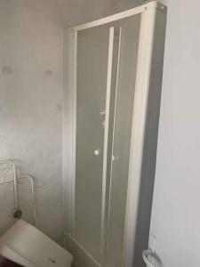 baño con ducha y aseo blanco en Maison de campagne à 2h de Paris, en Andryes