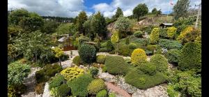 an aerial view of a garden with bushes and trees at The Guest suite at Daviot ,Inverness in Inverness