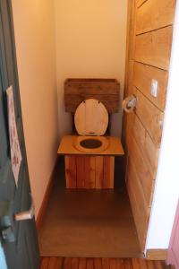 a bathroom with a toilet in a small room at Nestudio : studio pour 2 / 3 personnes in Saint-Laurent-de-Neste +4 photos
