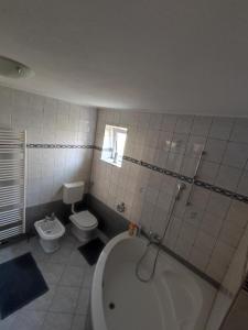 a bathroom with a bath tub and a toilet at Barišić in Livno